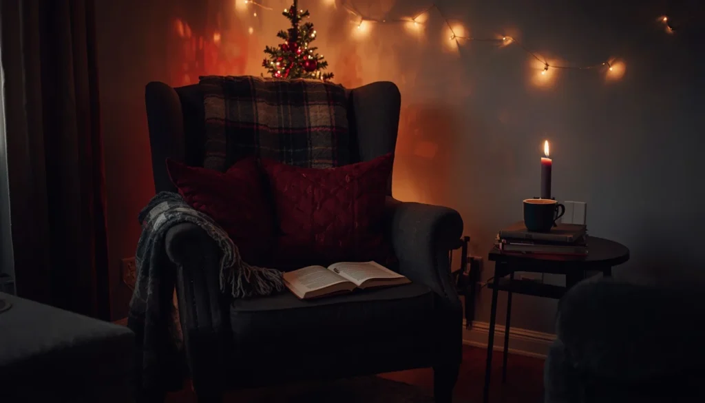  Christmas reading nook corner — a space-smart and atmospheric living room idea for Christmas