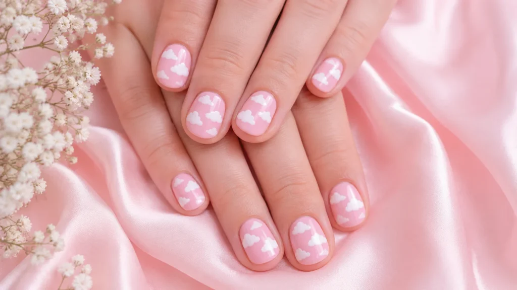 soft pink cloud nail art cute pink nail ideas pastel dreamy