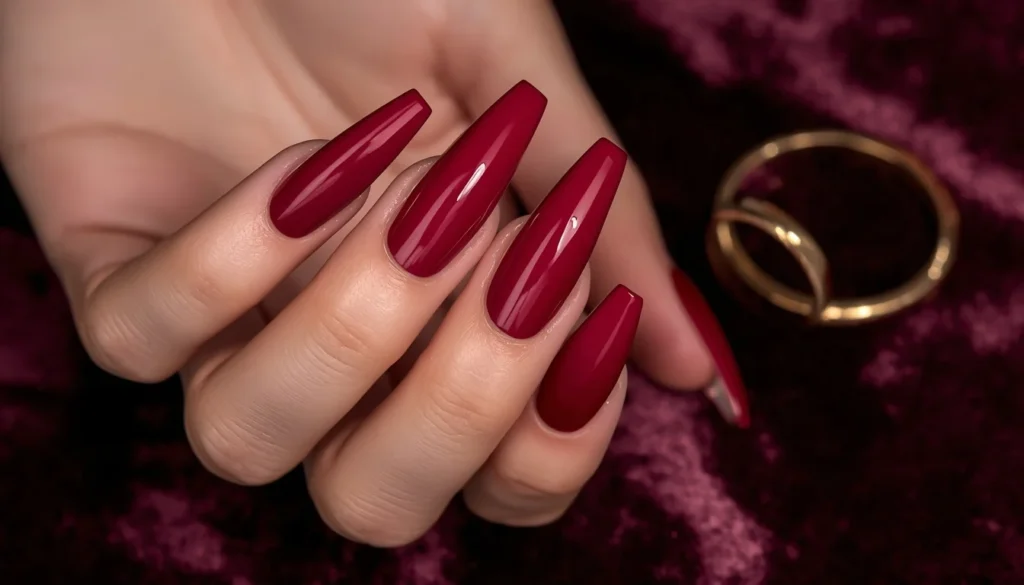 dark cherry pink nails moody cute pink nail ideas fall trend