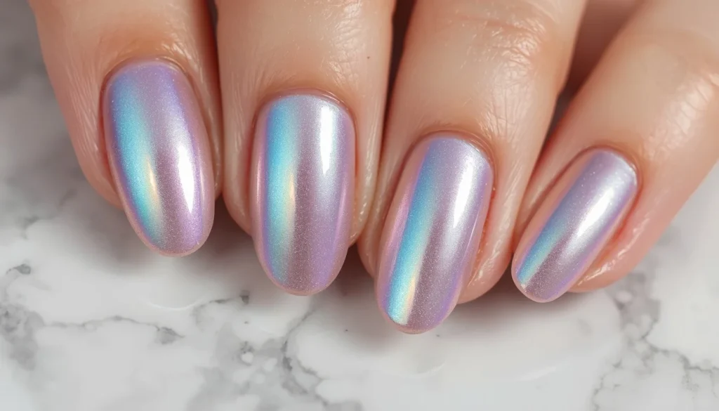 aurora chrome shimmer nail ideas 2026 color-shifting effect