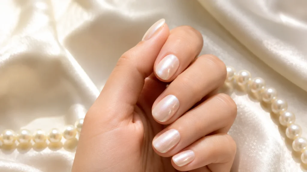 pearl shimmer nail ideas 2026 quiet luxury minimalist manicure
