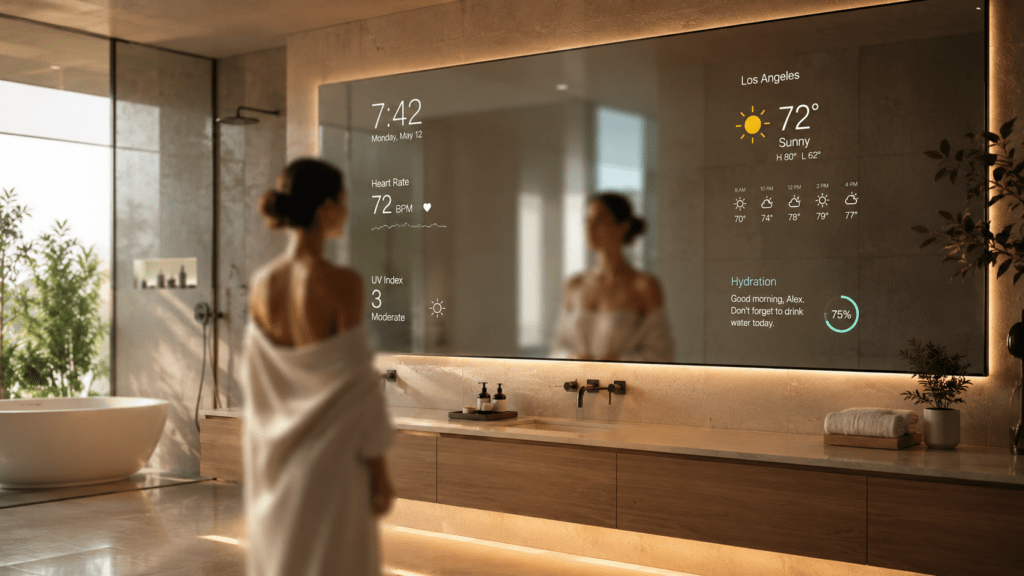 digital wellness mirror spa bathroom at home 2026 smart technology