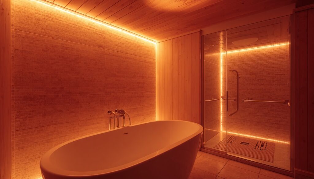chromotherapy lighting spa bathroom at home 2026 LED colour therapy