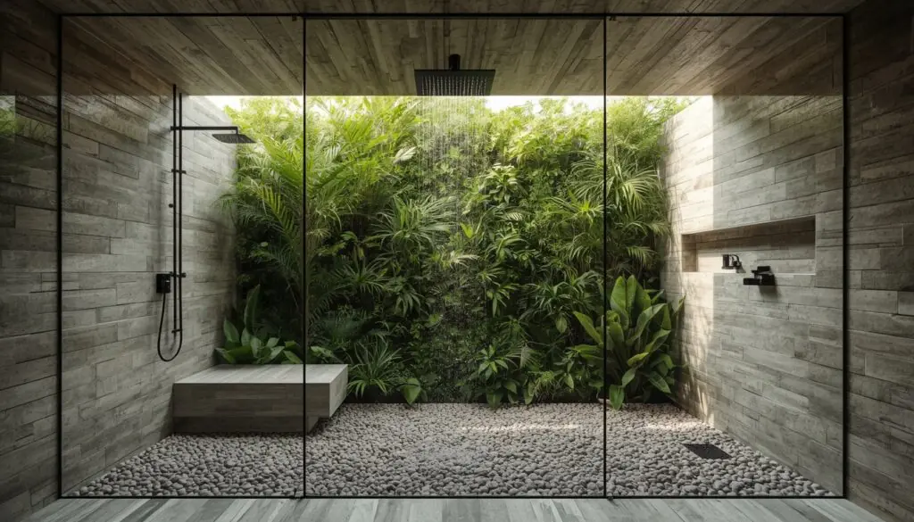  outdoor inspired wet room spa bathroom at home 2026 luxury open concept