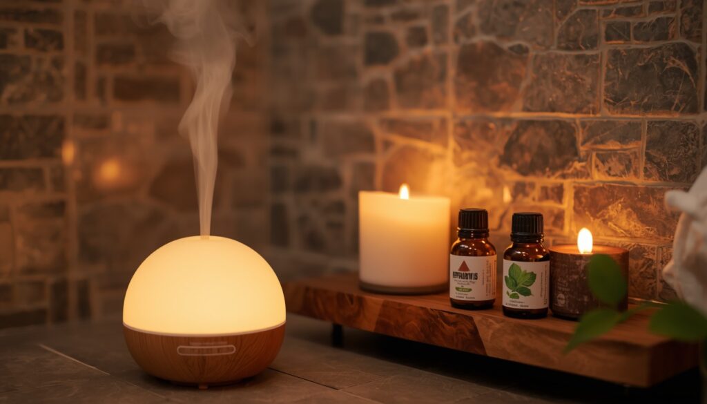 aromatherapy diffuser setup for spa bathroom at home 2026