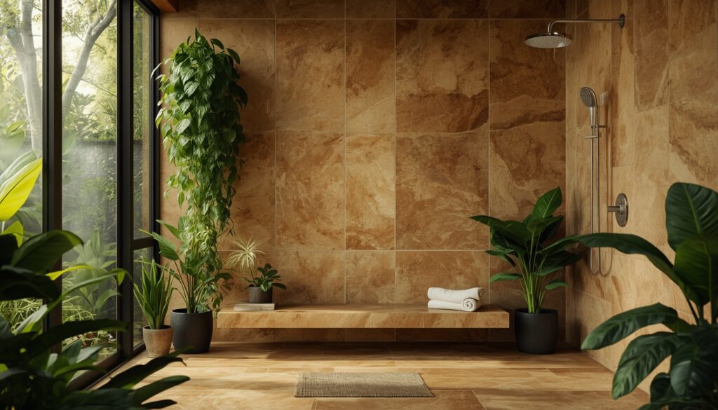biophilic design plants spa bathroom at home 2026