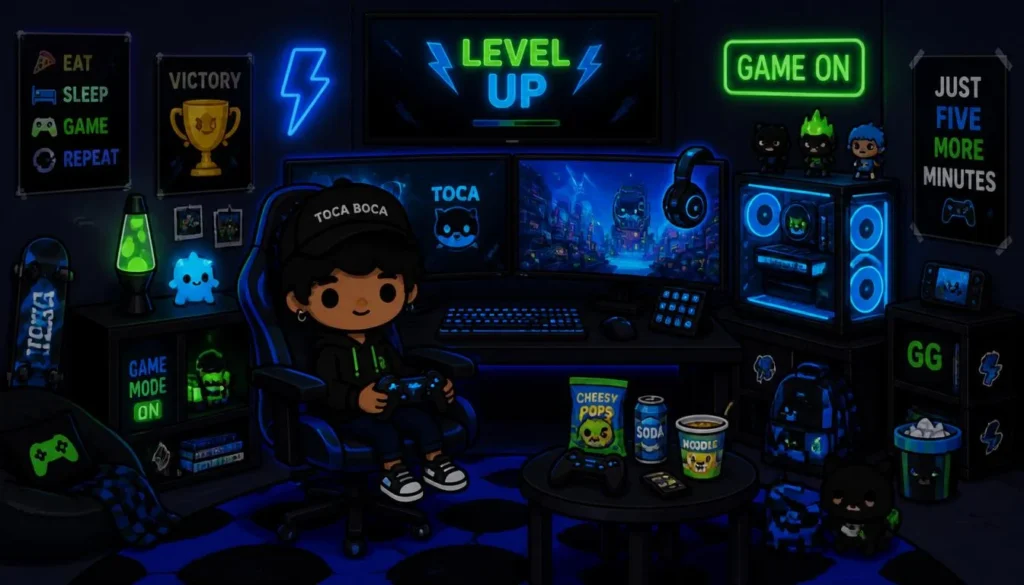 toca boca living room ideas gamer den setup