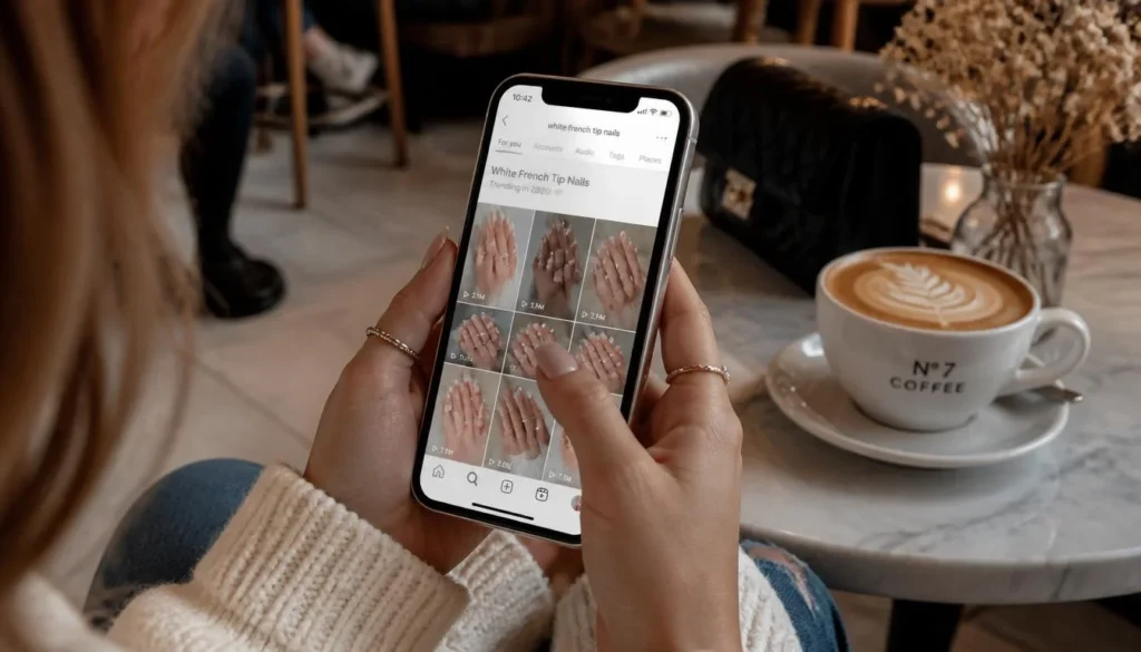 white french tip nails trending on Instagram 2026
