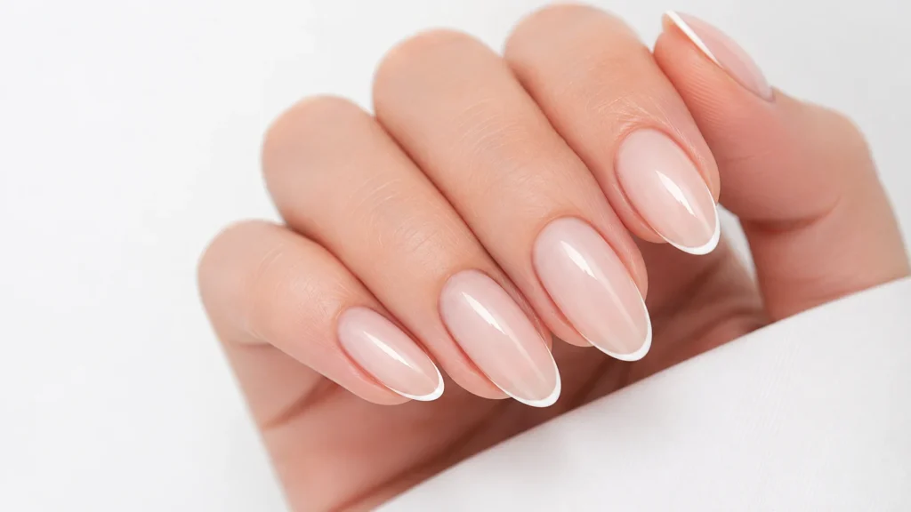 thin line micro white french tip nails minimalist 2026