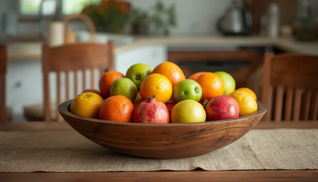 fruit bowl centerpiece for dining room table ideas with lemons oranges and pomegranates